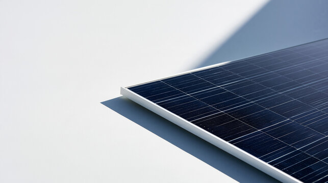 Modern Solar Panel Corner on Minimal White Background