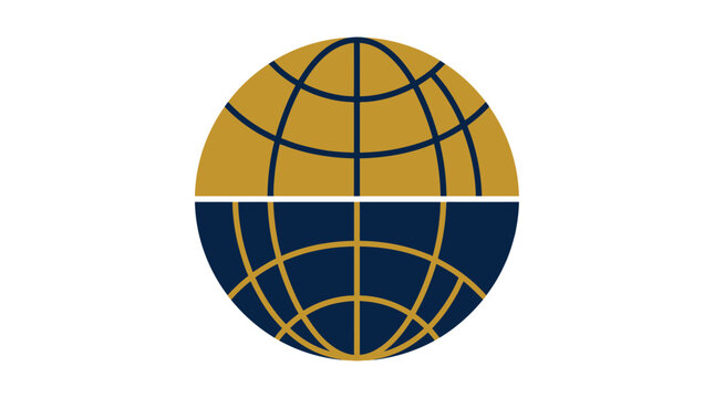 Globe icon flat vector design with minimalist dual tone earth sphere