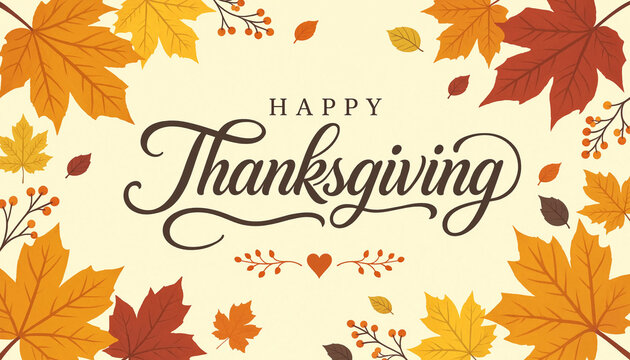 Thanksgiving Calligraphy Banner Typography Design