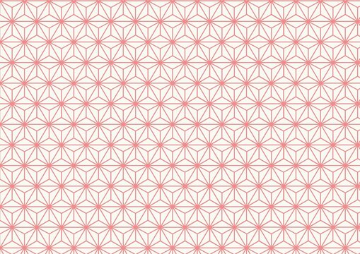 Japanese Traditional Pattern: Asanoha Geometric Background. Minimalist Oriental Linen Leaf Motif.
