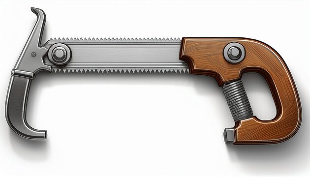 metal hacksaw frame isolated on clean white background