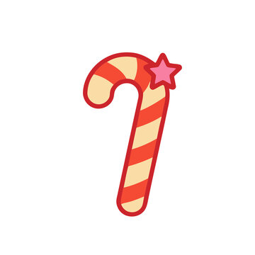 Candy cane with star decoration