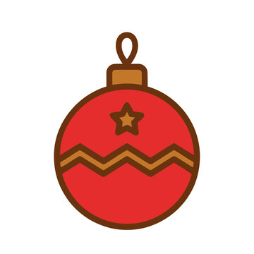 Red Christmas ornament with star and zig-zag pattern