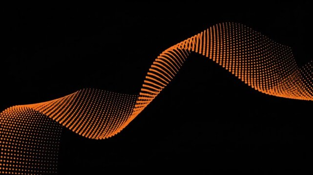 Abstract Orange Halftone Wave Motion Background