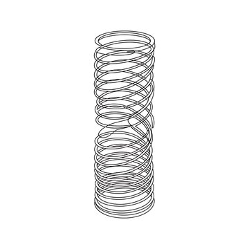 Industrial Compression Spring One-Line Art | Mechanical Component Illustration