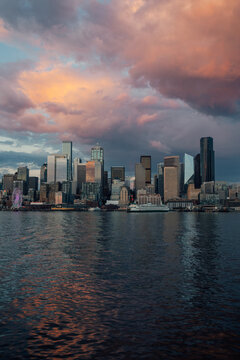 Seattle waterfront during sunset 2026