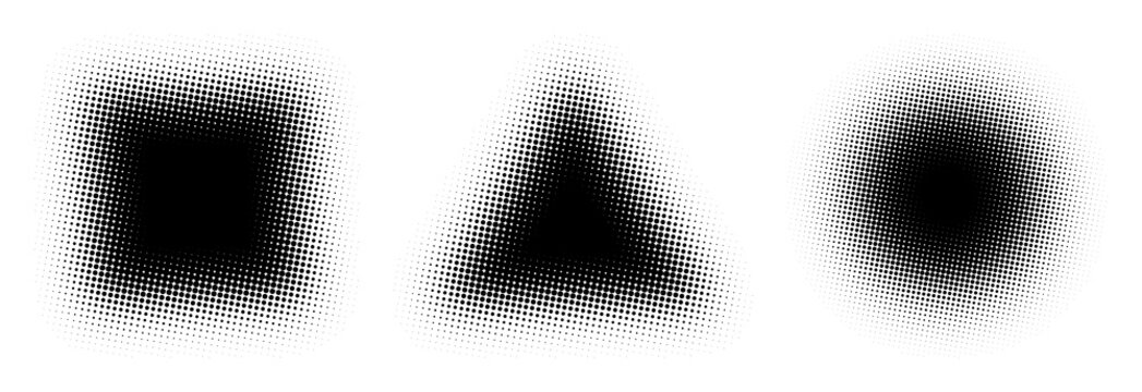 PNG Abstract geometric shapes with halftone on transparent background