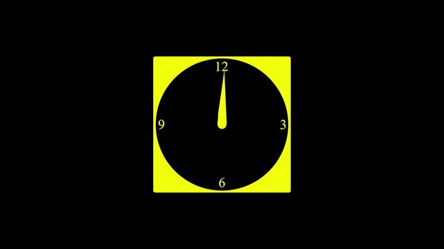 Minimalist yellow clock face showing rapid time passing