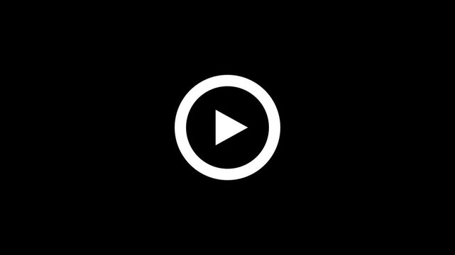 White loading spinner icon animating on a black background