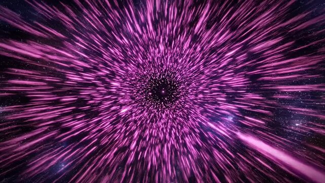 Purple cosmic light speed burst in deep space.