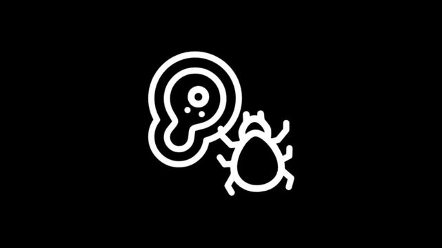 Microscopic view of a tick and cell structure on black background