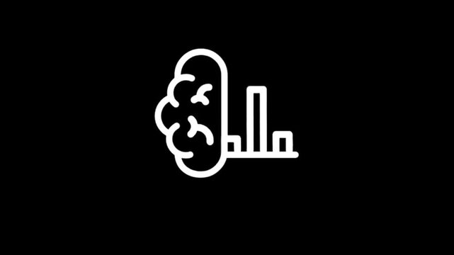 Brain and bar chart icon symbolizing intelligence and growth