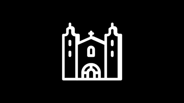 Iconic church building with steeple and arched entrance, representing faith and community