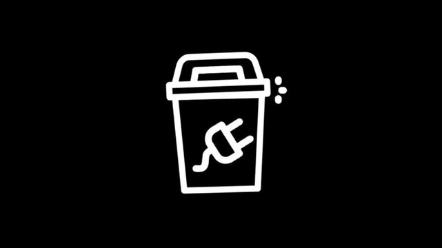 Animated icon of a power plug being inserted into an electrical outlet