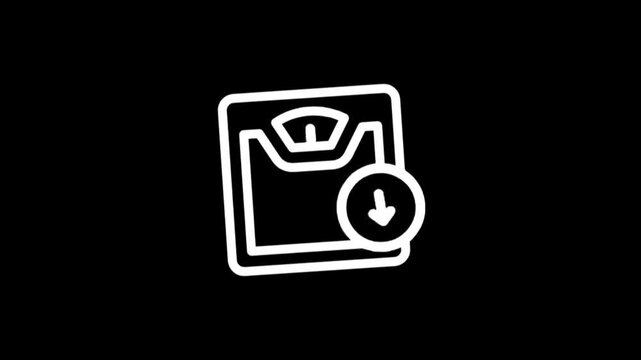 Weight loss icon with downward arrow indicating progress and reduction
