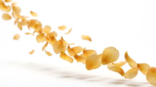 Golden yellow flower petals flowing diagonal abstract motion background