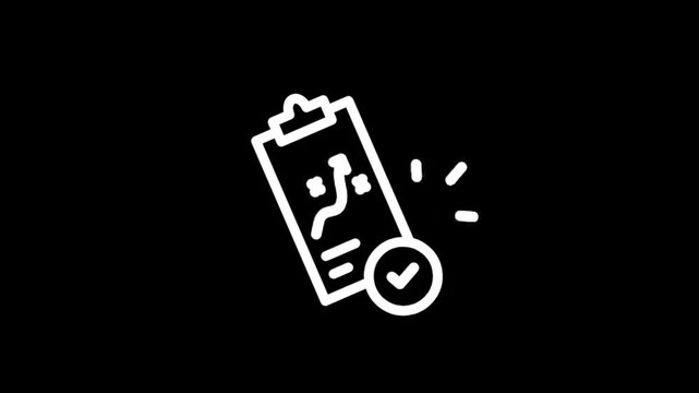 Animated checklist with checkmark and strategy map on clipboard