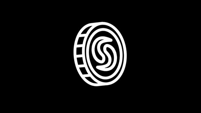 Abstract white graphic elements on a black background
