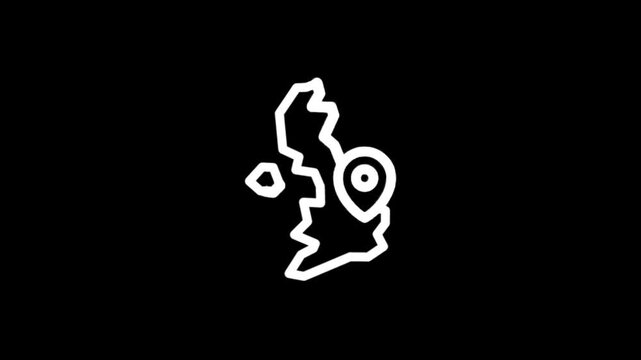 Animated map marker icon on a black background showing location pinpoint