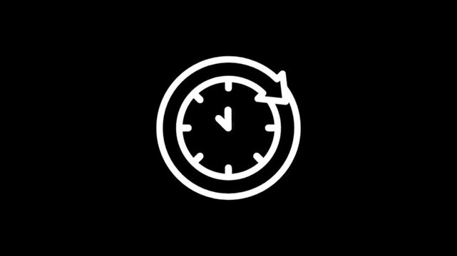 Animated clock icons with circular arrows indicating time progression and cycles