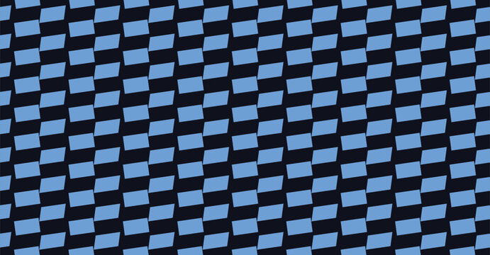 Geometric blue rectangles pattern arranged on dark background wallpaper.