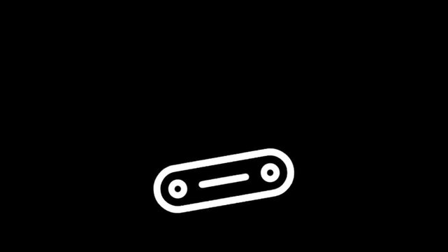Iconic pocket knife animation with a clean white outline on black background