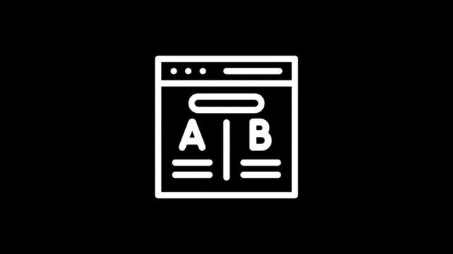 A B testing concept icon animation for digital marketing and web design