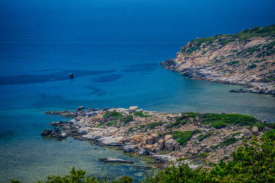 Rocky coastline in Xa Vinh Hai