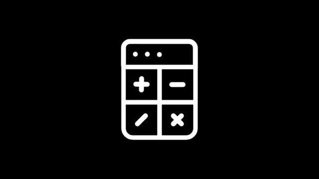Simple calculator icon animation with basic arithmetic operations