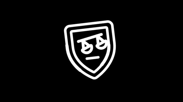Justice scales icon on shield symbol representing law and order