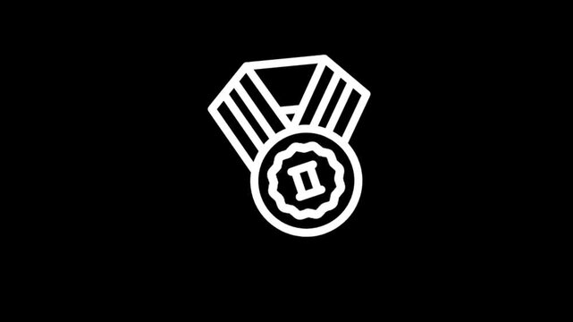 Award medal icon with ribbon for achievement and recognition