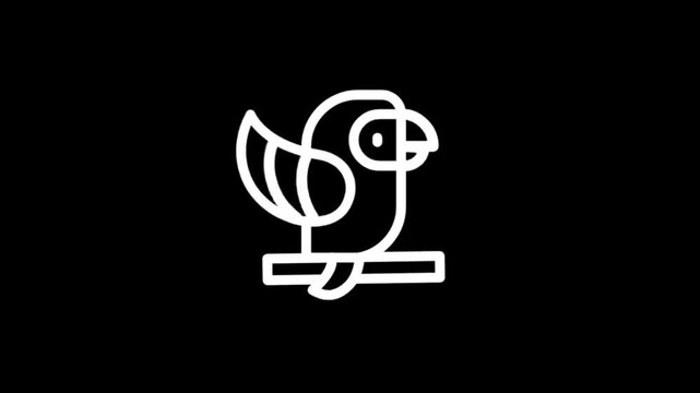 Animated parrot icon sequence on black background