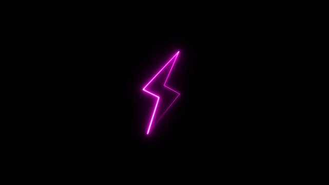 Fast battery charging animation with power icon isolated on a black background.