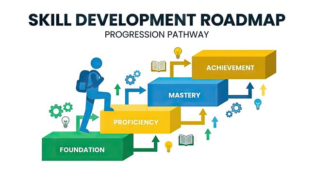 Skill development roadmap showing career progression stages.