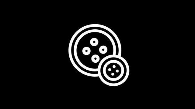 Simple white icons of buttons on a black background