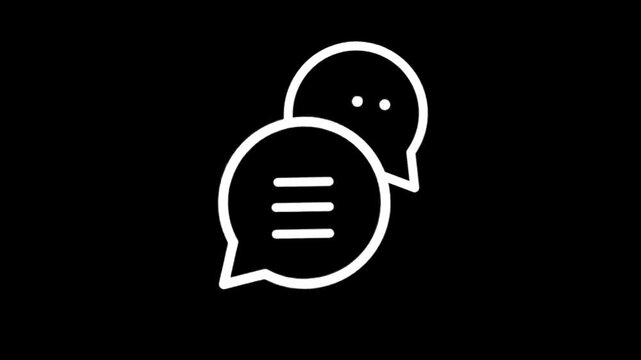 Animated speech bubble icons with information symbol for communication and support