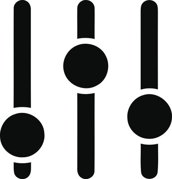 Black and white illustration of three vertical sliders with circular controls on a white background