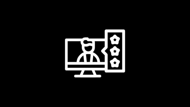 Computer screen displaying a person with stars and awards on the side