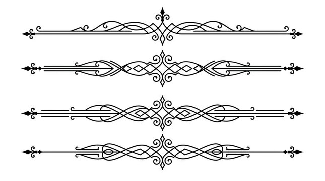 Vintage calligraphic border dividers and flourishes.