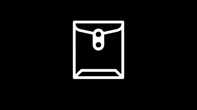Animated white envelope icons on a black background for communication and mail services