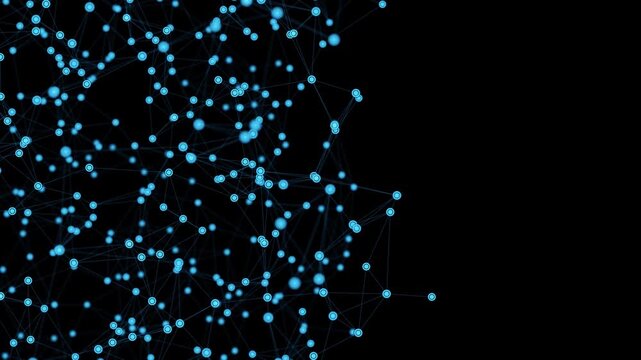 Network lines structure. 3D digital data technology concept animation. Seamless Loop 4K with copy space 