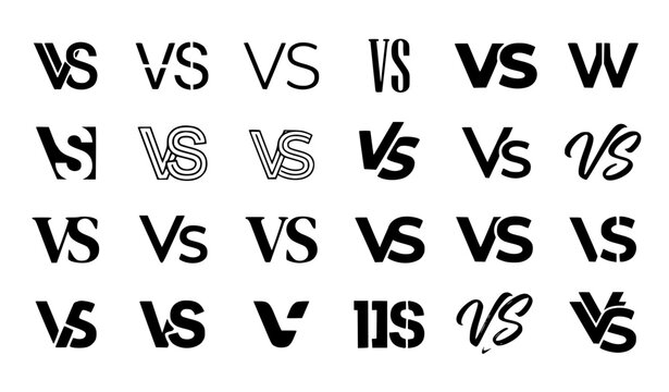 Dynamic VS Monogram Typography Custom Letter Logo for Corporate Branding Vector Set