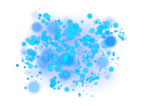 Blue bokeh particles abstract background with glowing scattered dots soft blurred circles luminous sparkle effect dreamy light overlay creative design