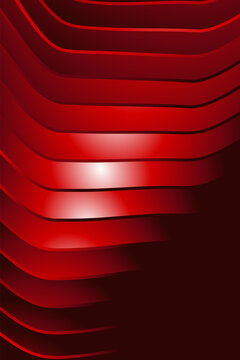 Abstract red background with layered curved shapes