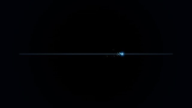 Glowing blue light line with a bright dot particle