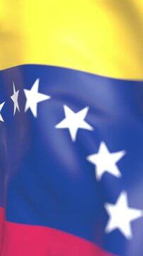 Realistic waving Venezuelan flag with stars and realistic colors and movement from left to right