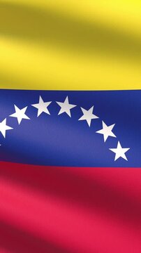 Realistic waving Venezuelan flag with stars and realistic colors