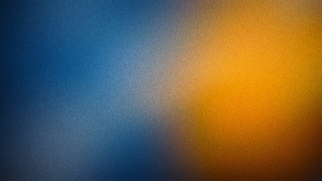 Grainy gradient background with blue and orange light leak, textured abstract wallpaper, soft cinematic blur for creative design and web overlays