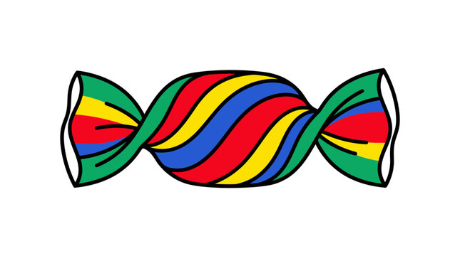 Colorful Twisted Candy Wrapper Isolated Transparent Background