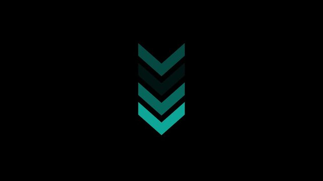Down arrow animation on green background, direction arrow loading animation, Directional Arrow Loop Animation & 4k video motion.